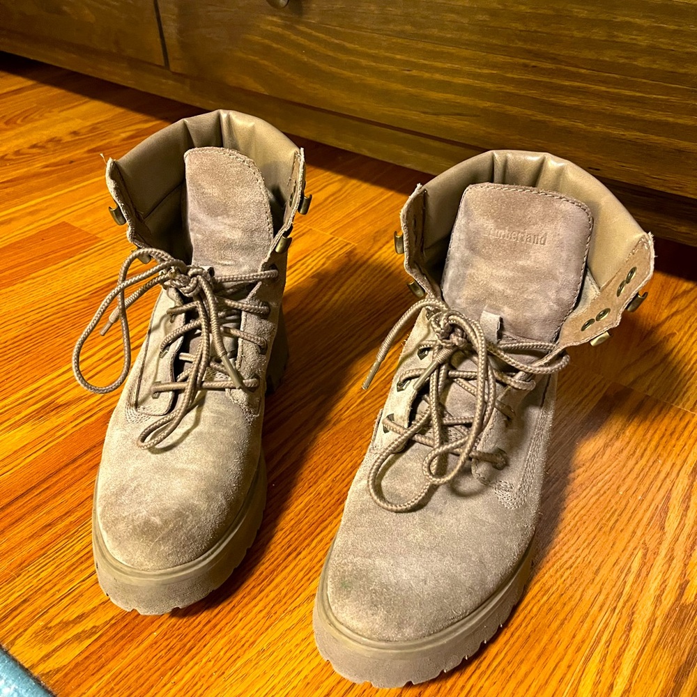 Timberland Carnaby CoolTan Suede Lace Up Casual Ankle Boots WOMENS SIZE Sz 9